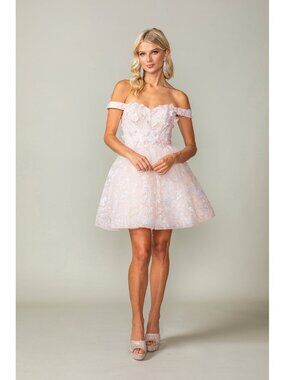 NEW BLUSH Evening Gown Floor Length Formal Elegant Stunning 3366